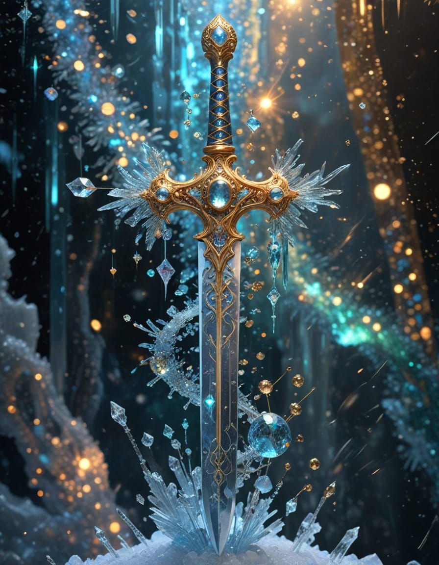 Ice sword!   by @Hit moments