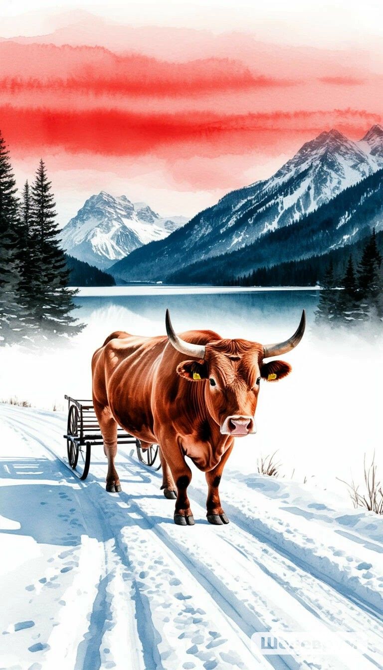 Winter Sleigh Bull