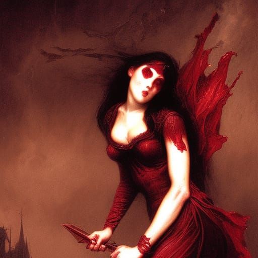 Crimson female vampire baroque toffee Apple cherry