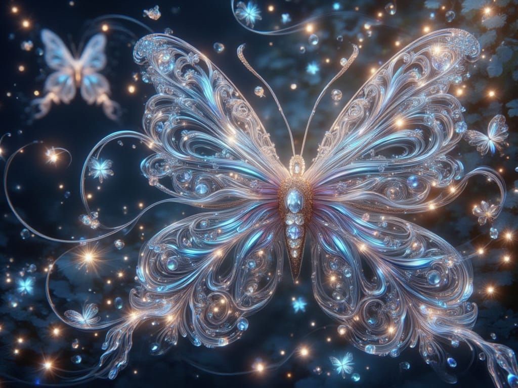 <lora:FiosCrystalTears:1.0> Crystal Ribbon Butterfly