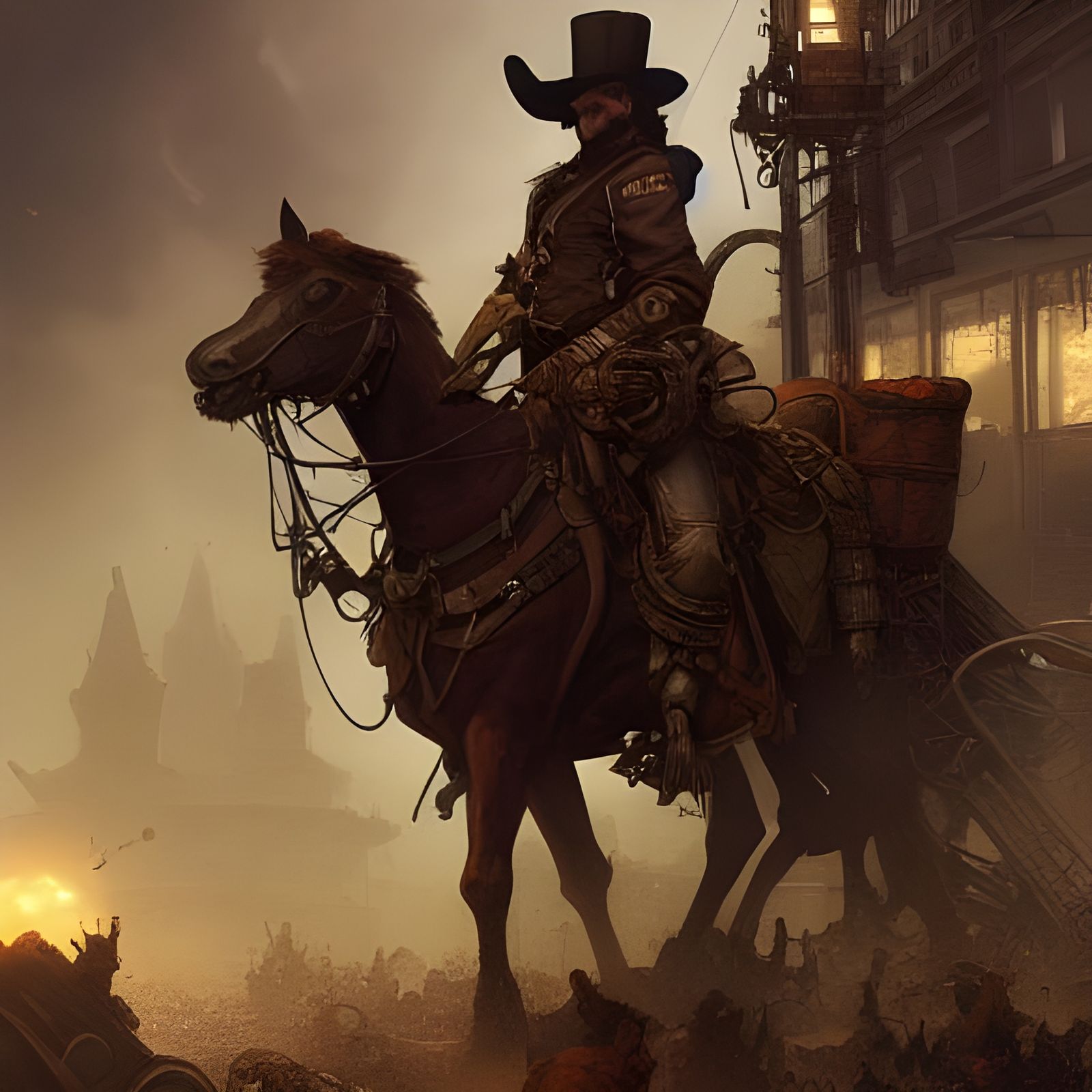 Steampunk Cowboy - AI Generated Artwork - NightCafe Creator