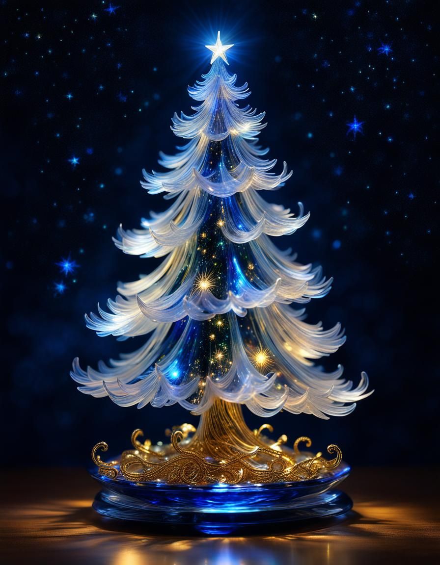 Holographic Christmas Tree - AI Generated Artwork - NightCafe Creator