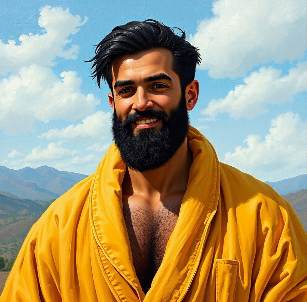 A handsome hunk with full beard