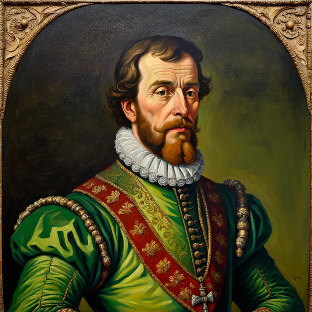 Italian renaissance nobleman in Green doublet oil painting by James ...