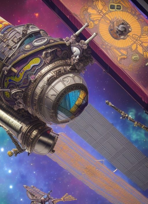 Middle Finger Space Station in Hypermaximalist Style