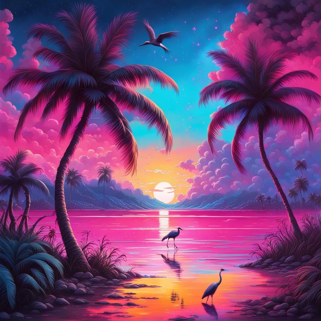 Vaporwave tropical paradise  by @Jordan cooper