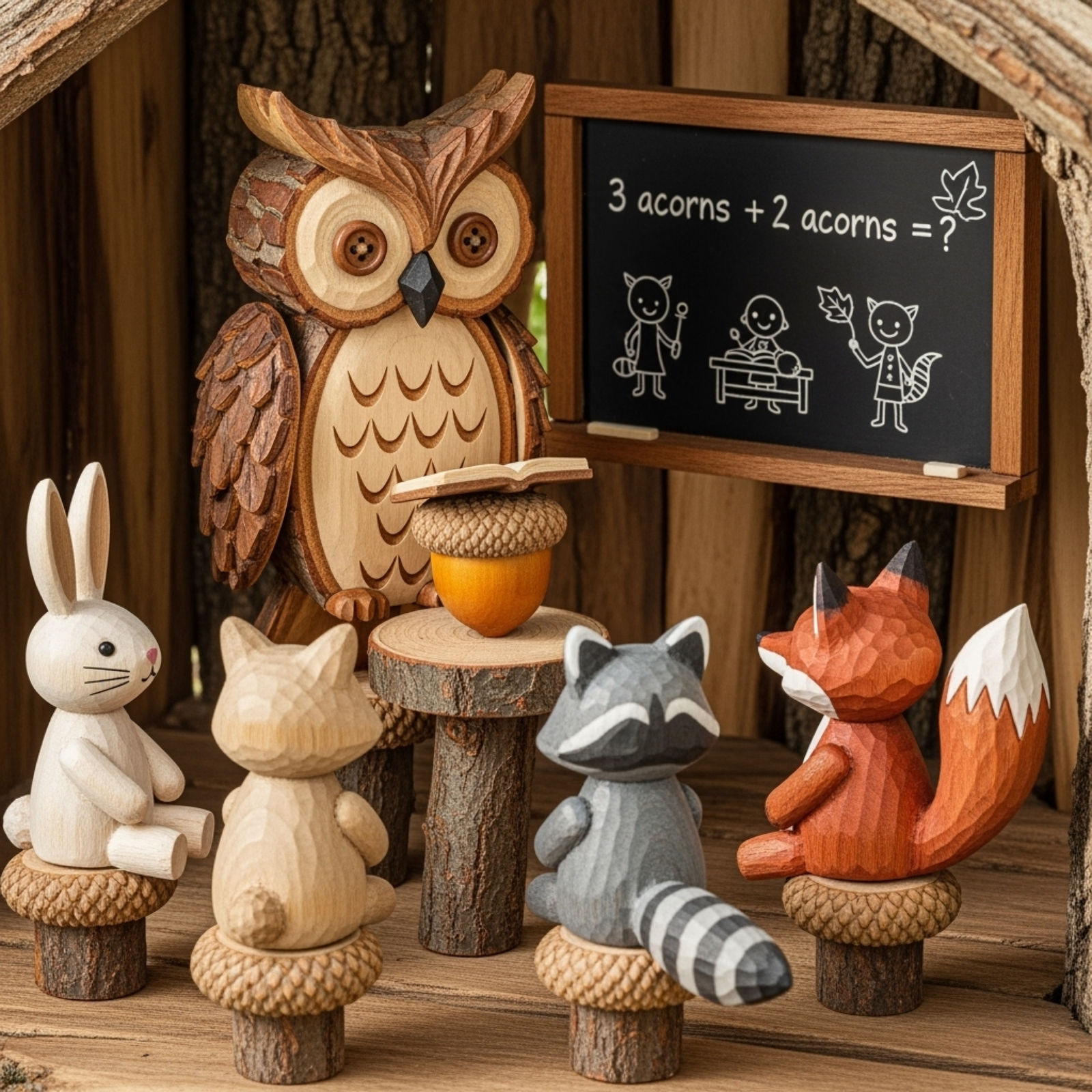 📚 Woodland 101: Owls, Acorns & Arithmetic