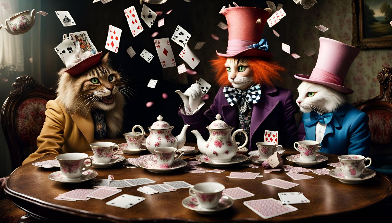 An All Cat Cast Recreates The Iconic Tea Party Scene From Al...