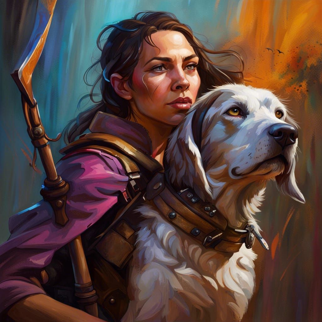 huntress and her hound
