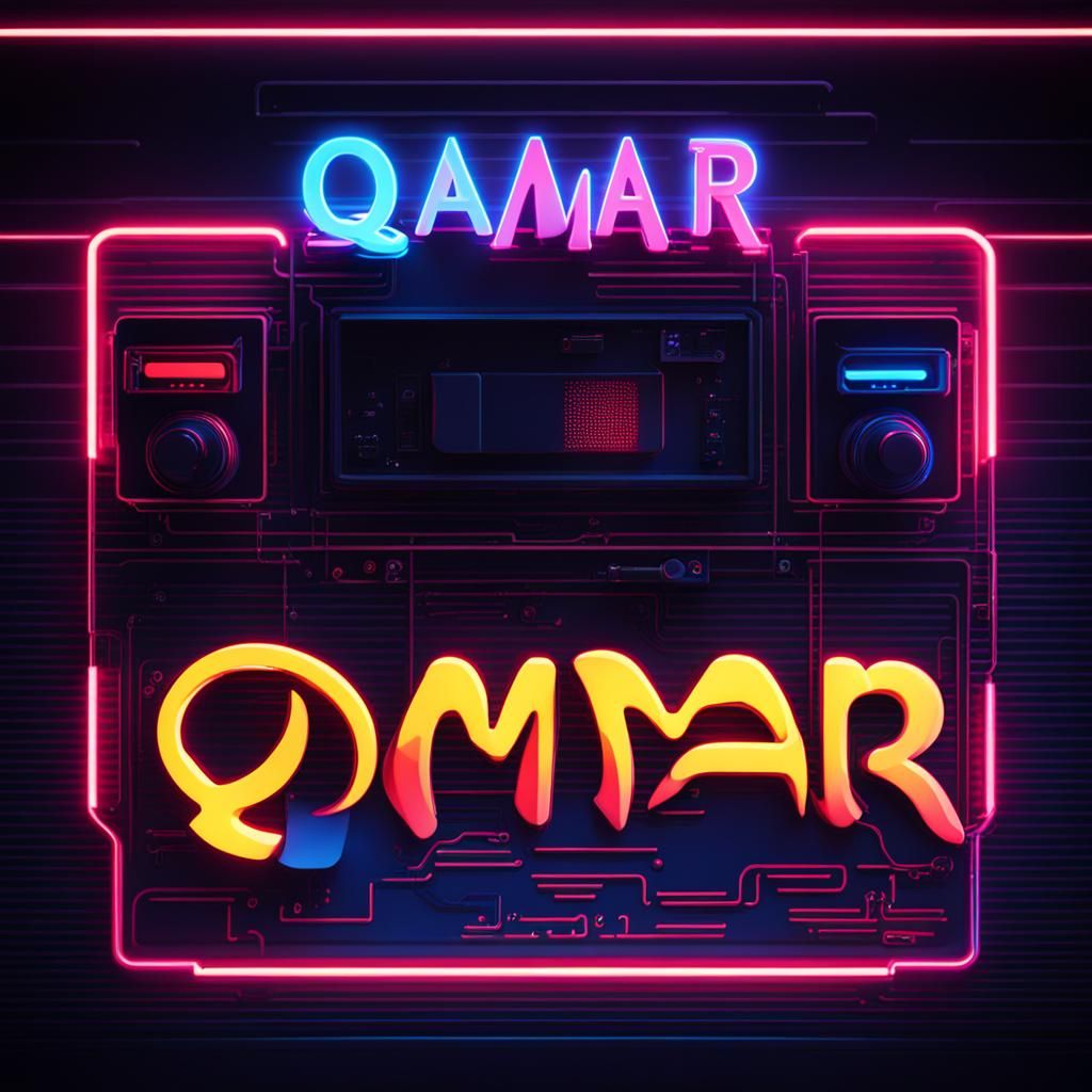 Create a 3D Illustration with a dark background that glows w...