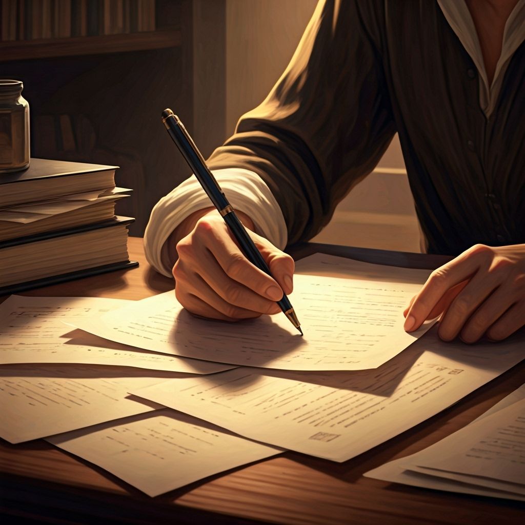 Cozy Study: Person Writing in Vermeer Style