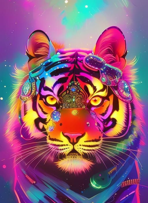 cute tiny tiger wearing cool shades AI Generated Artwork NightCafe