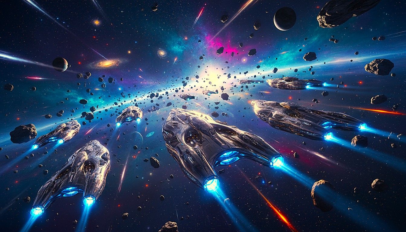 The asteroid field.
