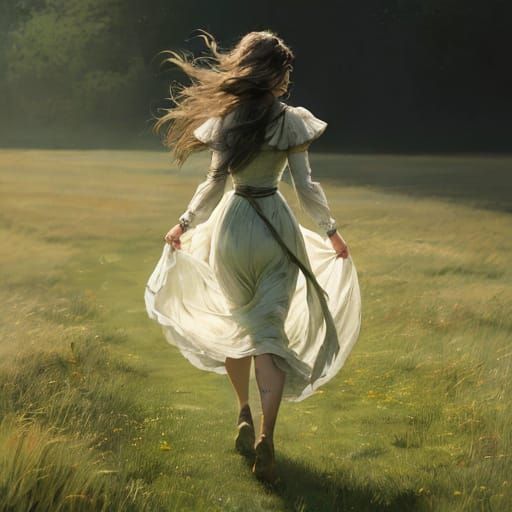 Girl in Motion, Double Exposure in Nature