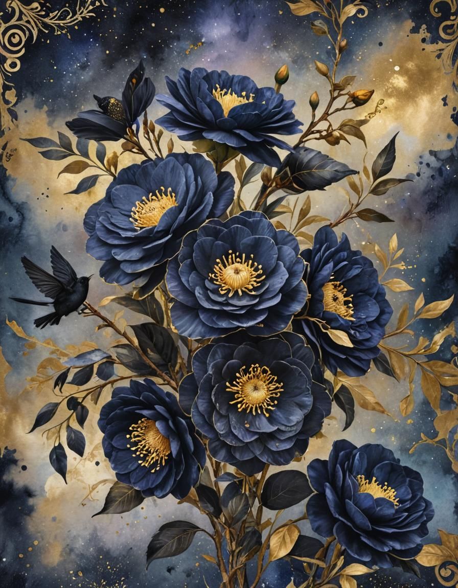 Gothic Camellia - Ai Generated Artwork - Nightcafe Creator