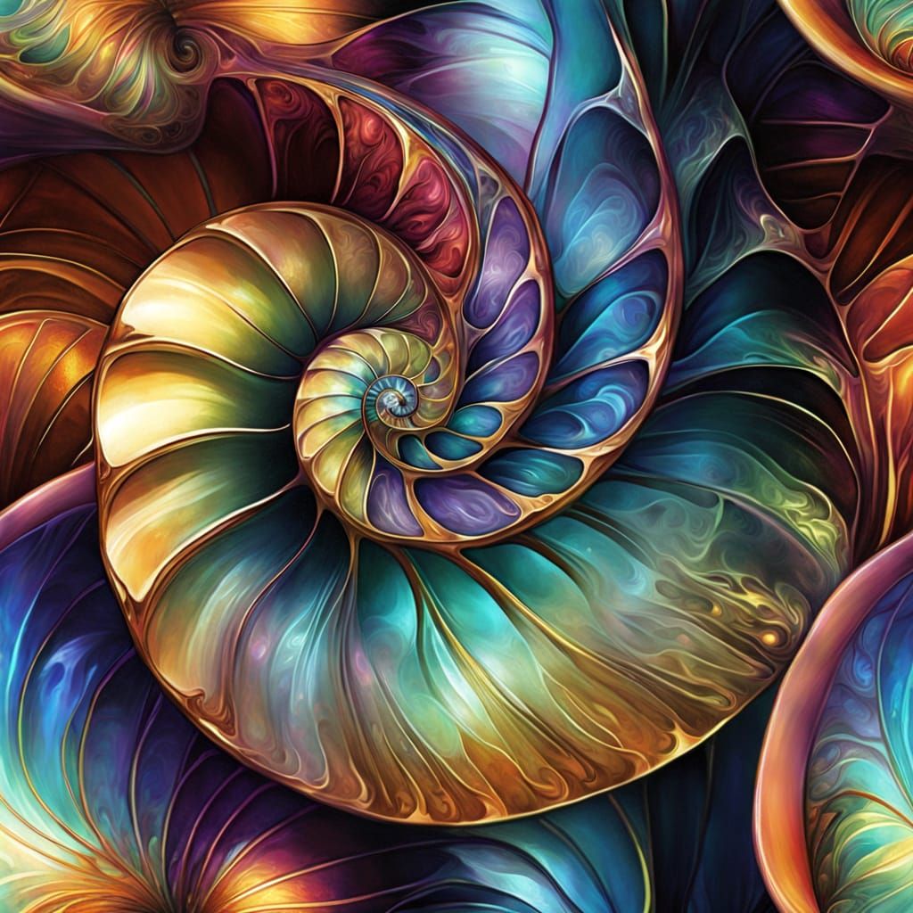 Iridescent Nautilus shell   by @xtough 