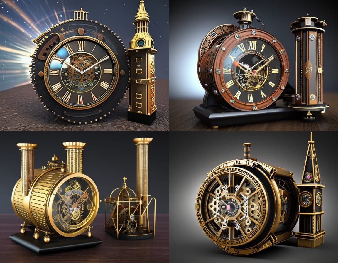 Steampunk Clocks AI Generated Artwork NightCafe Creator