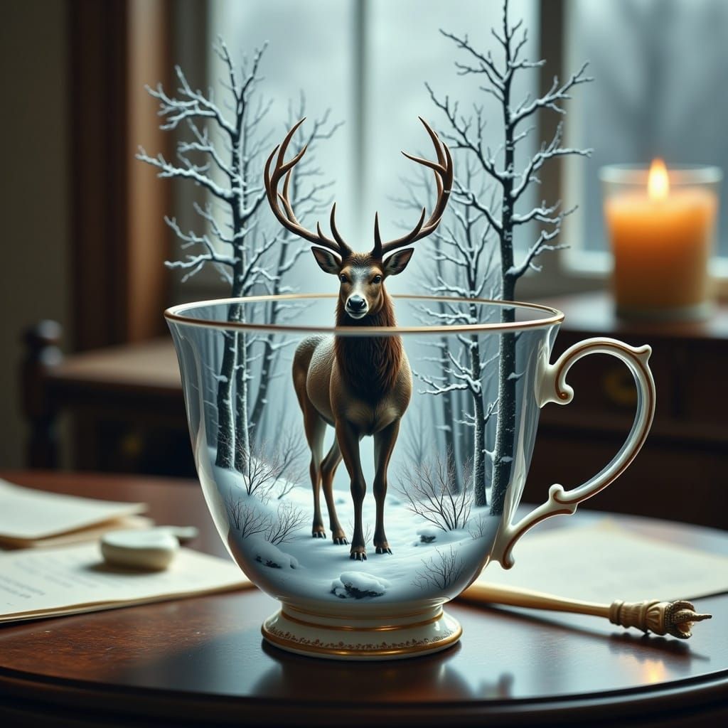 Teacup Series -  Winter Stag III