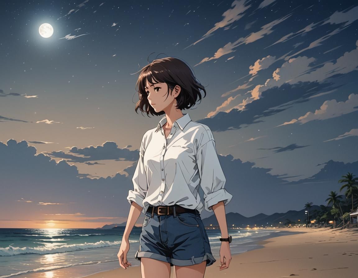 beach at night