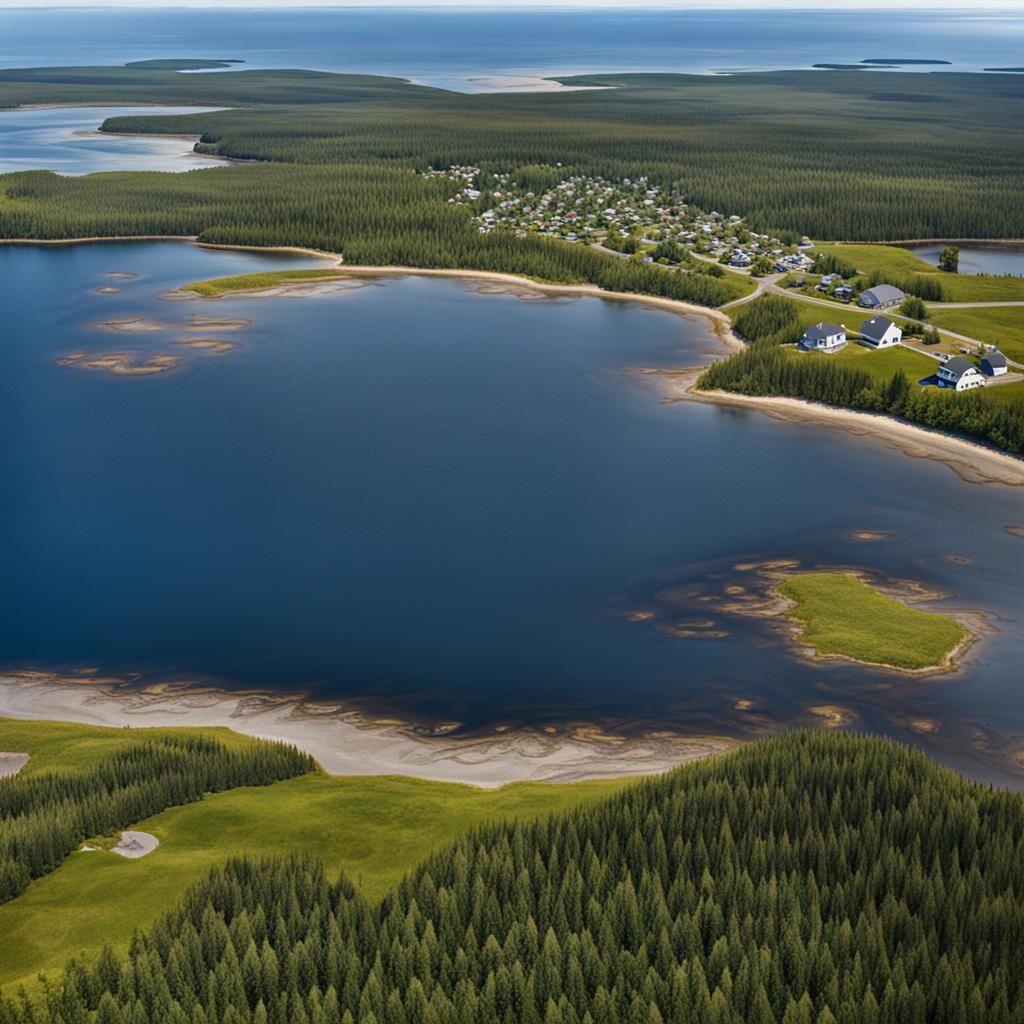 Birdseyeview on Oak island nova scotia canada AI Generated Artwork NightCafe Creator