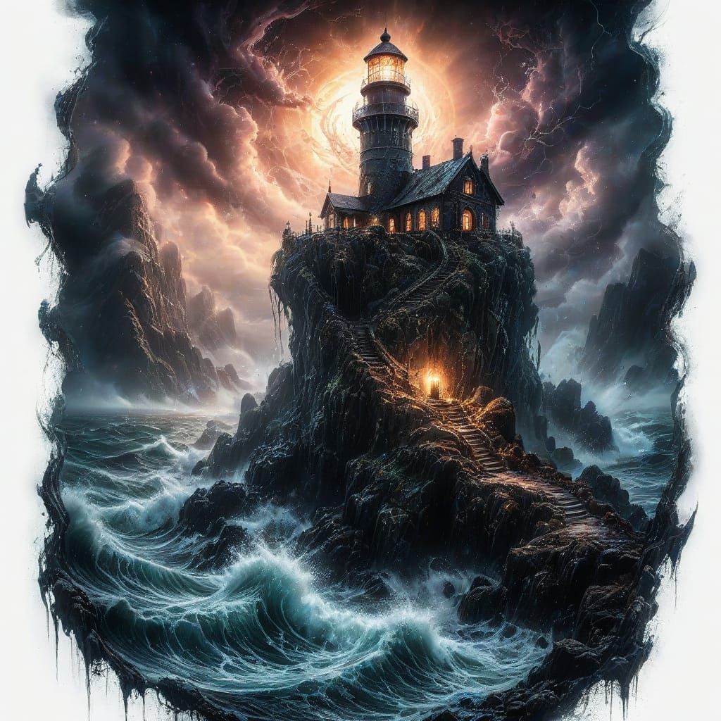 Spiderweb Lighthouse of the Stormy Sea 🕸️🌊#2