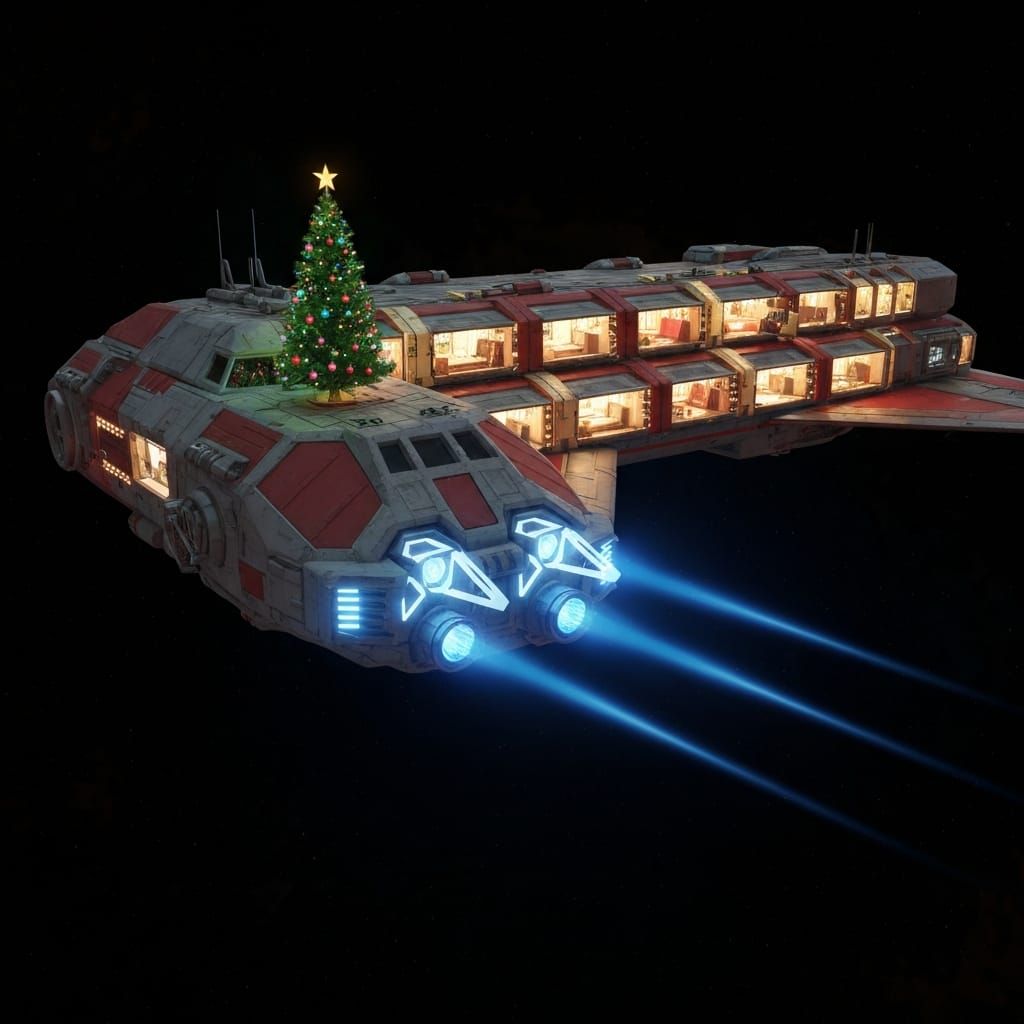 Christmas space yacht