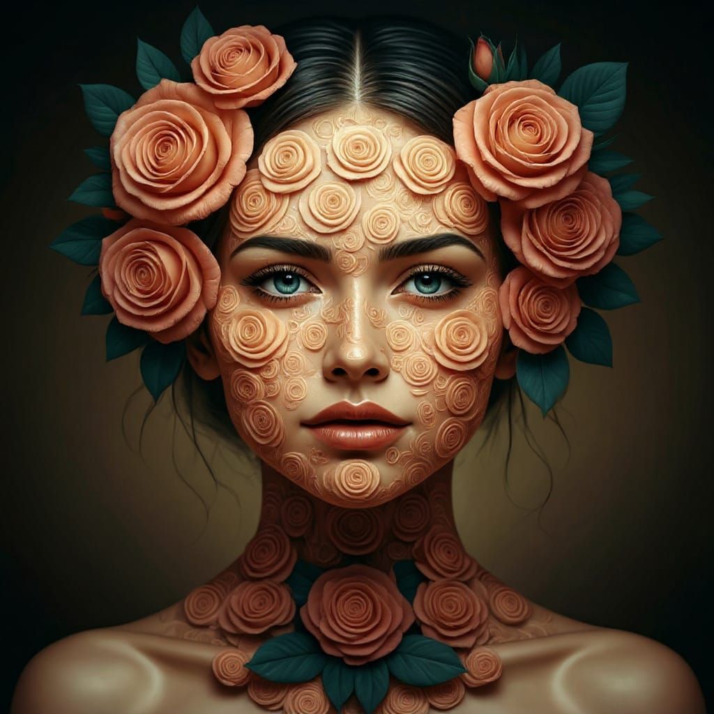 Create roses on face to show up more