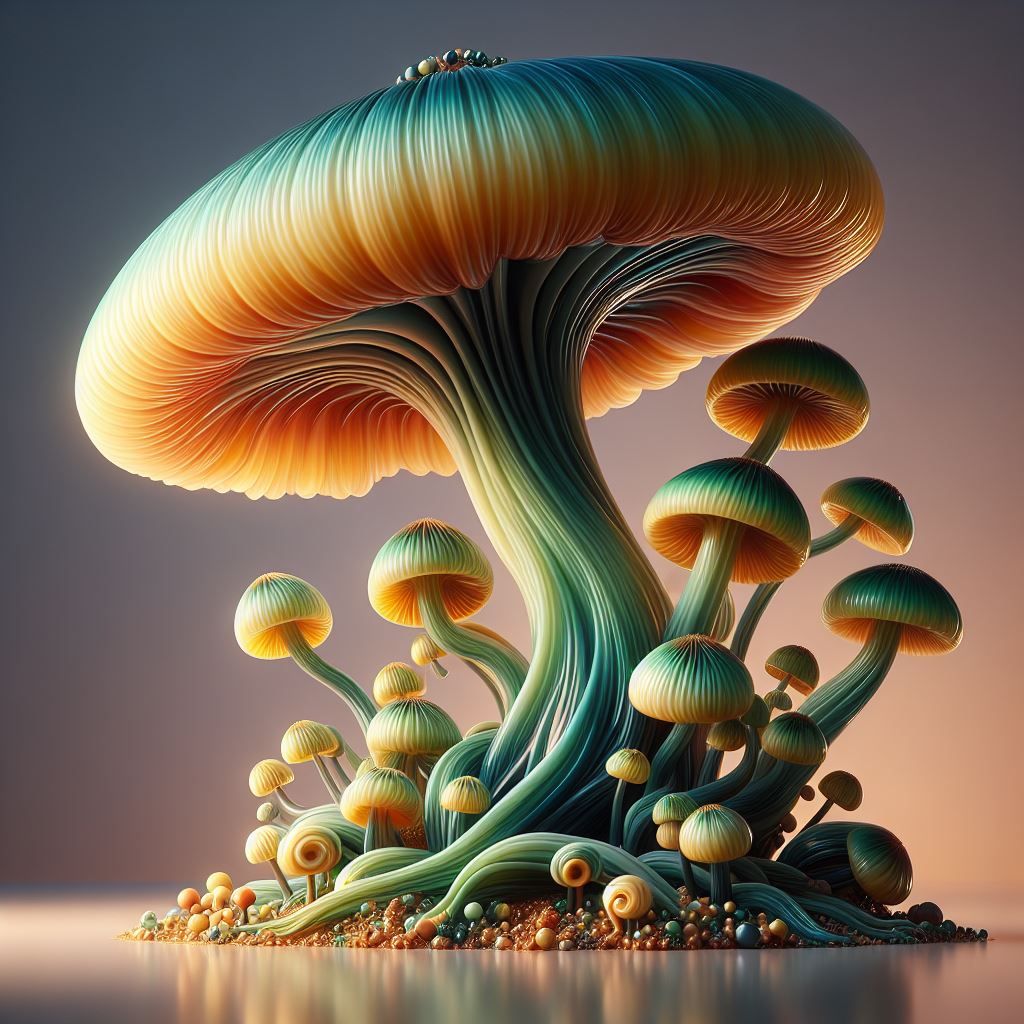 Mushroom sculpture - AI Generated Artwork - NightCafe Creator