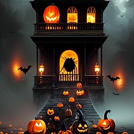 Halloween pumpkin ghosts scream house 4