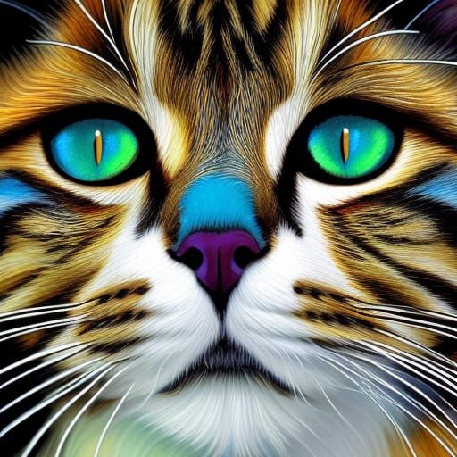 Pretty Cat with glowing eyes - AI Generated Artwork - NightCafe Creator