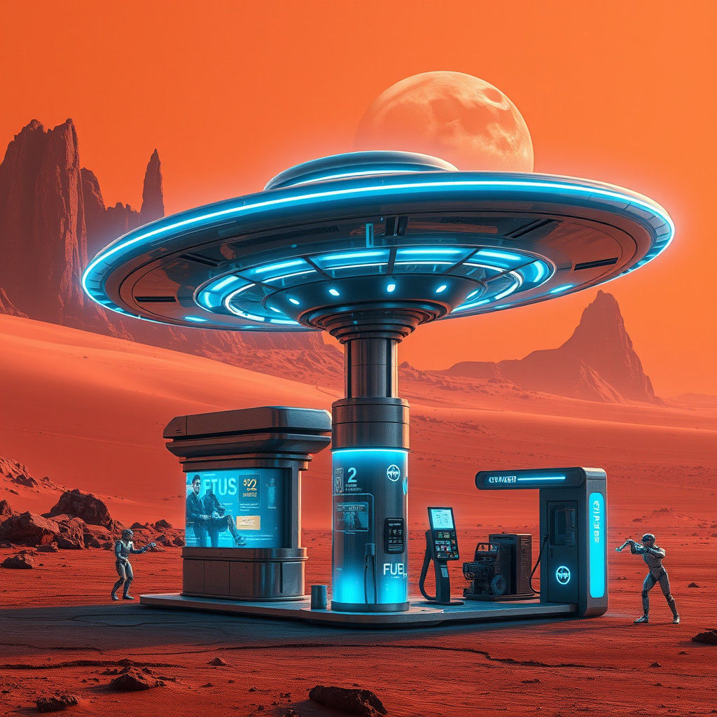 Alien gas station ⛽️   by @Guy Jason