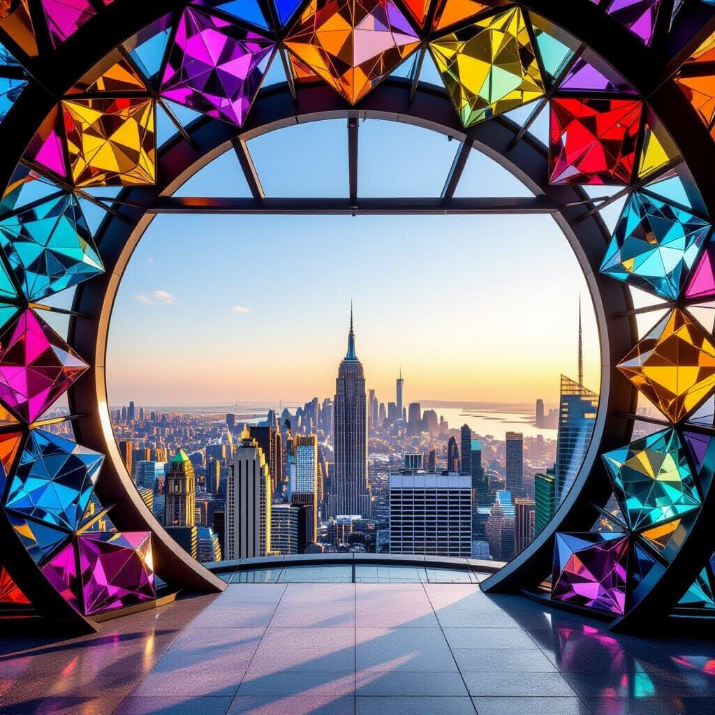 Caleidoscoop with a view of tousend colorful cristals 