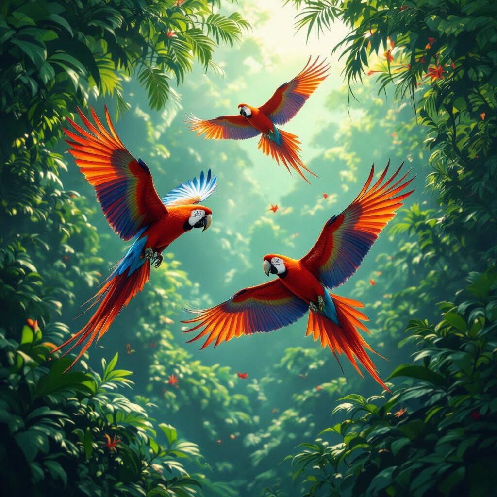 Macaws in Rainbow Jungle
