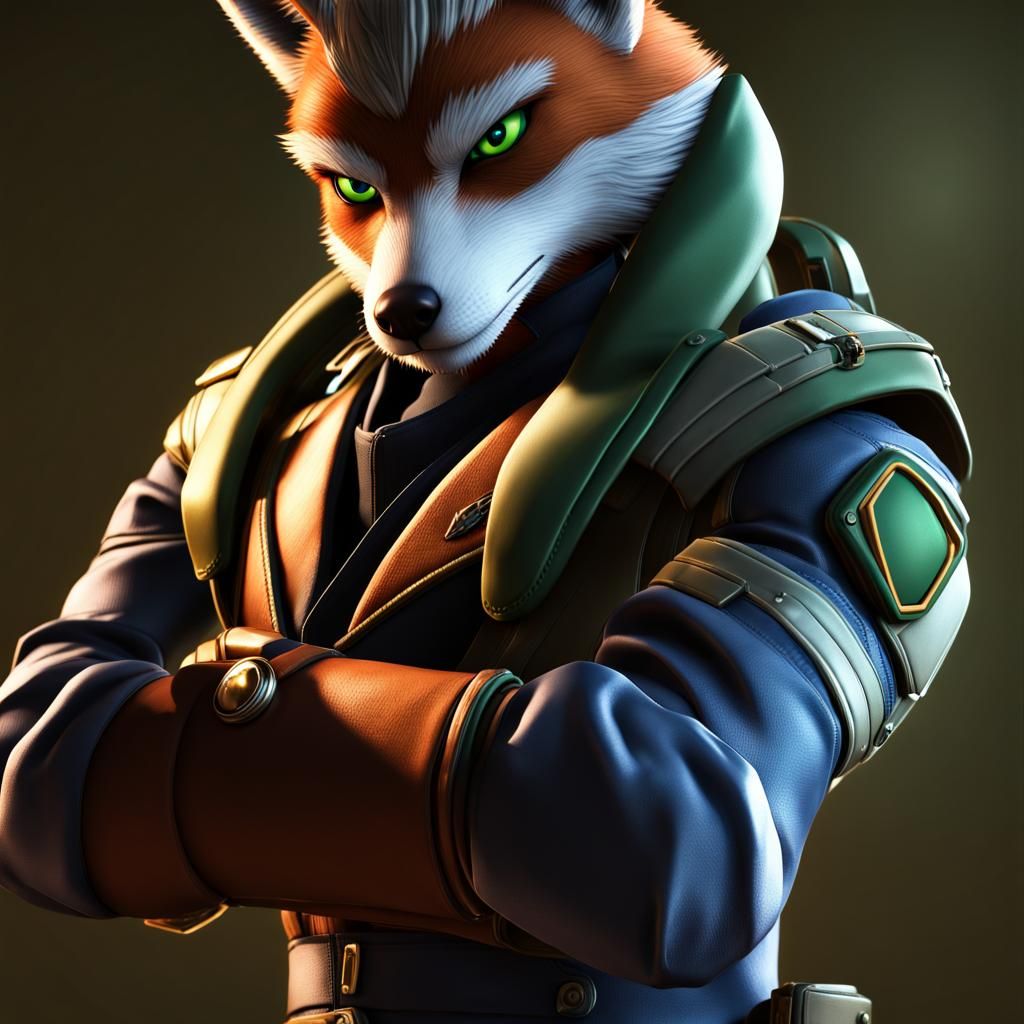 Fox McCloud from the Star Fox game in the tight trousers and...
