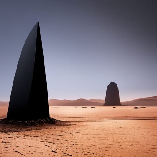 Monolith in the deserts of Mars.