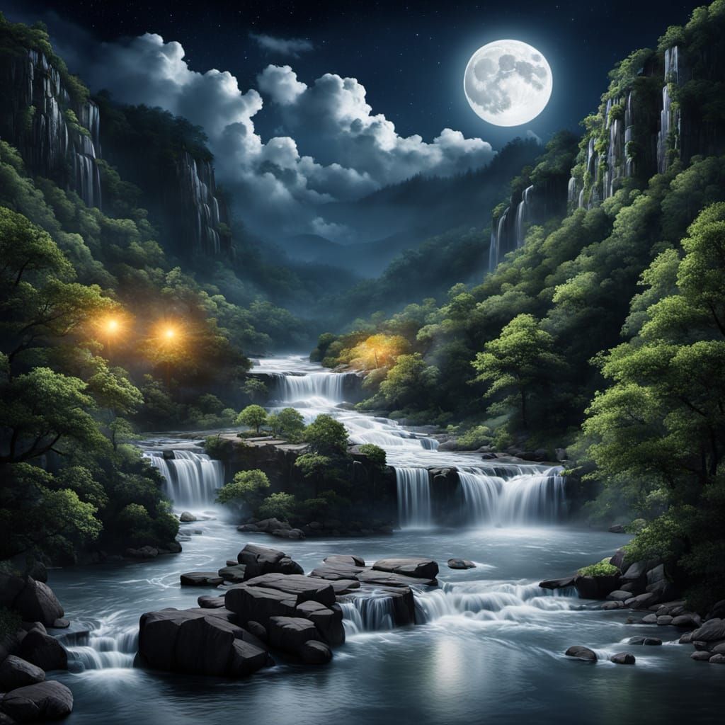 Moonlight falls  by @Sharoja