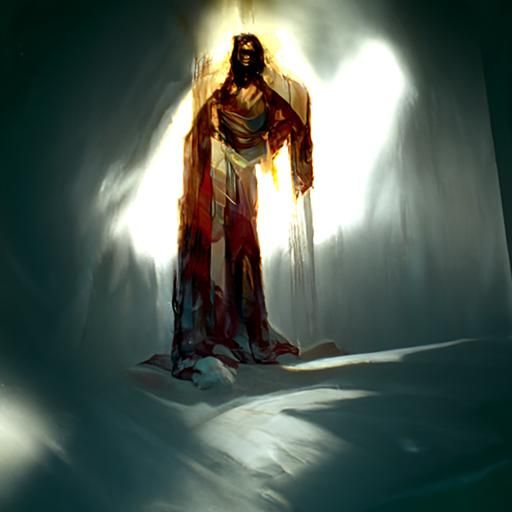 Jesus wrapped in light - AI Generated Artwork - NightCafe Creator