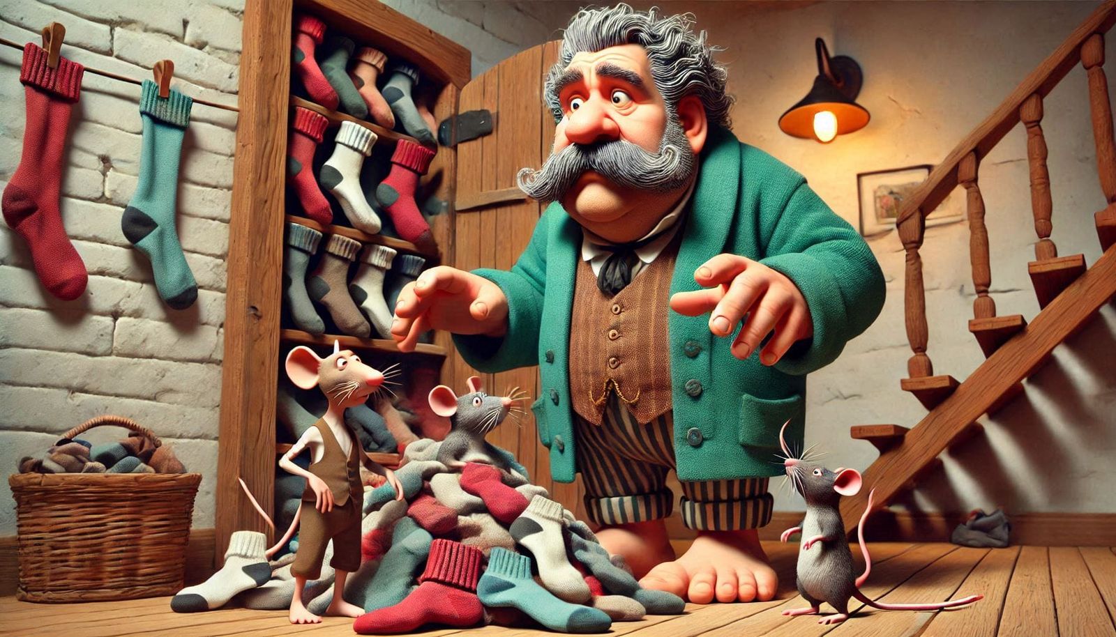 Hercule Poirot investigating the Missing Socks