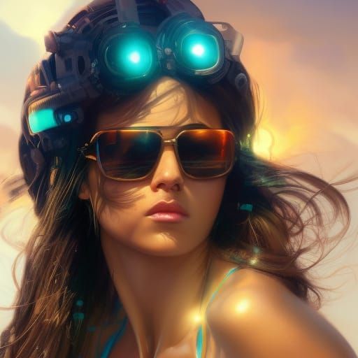 hottest mexican girl dance on the beach im cyberpunkstyle