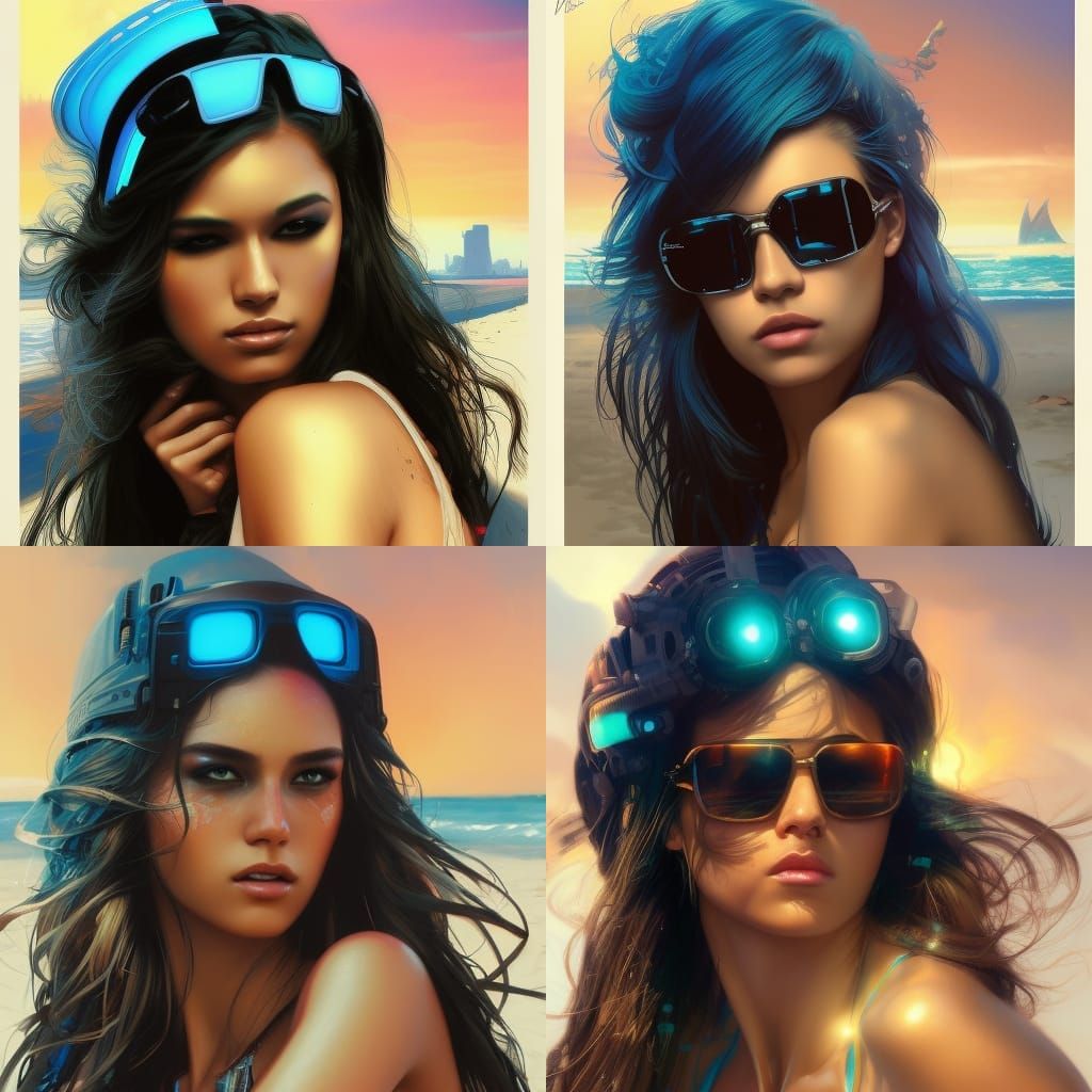 hottest mexican girl dance on the beach im cyberpunkstyle