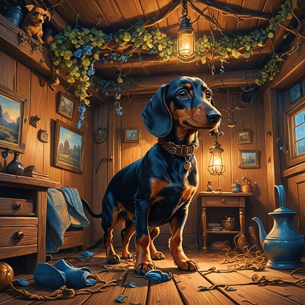 Dachshund on Christmas day