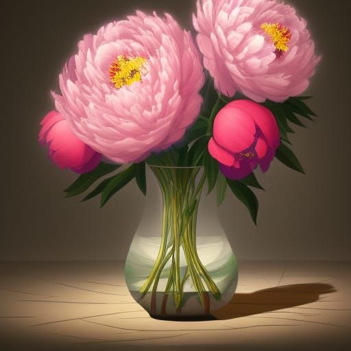peony flowers in a vase