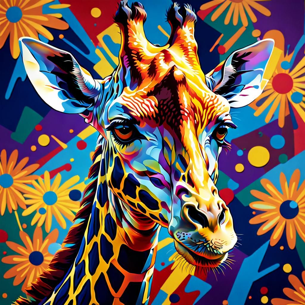 Pop Art Giraffe  by @Sharonjoy