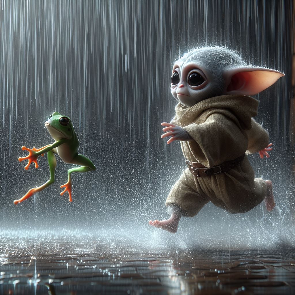 "Grogu catches a snack!"