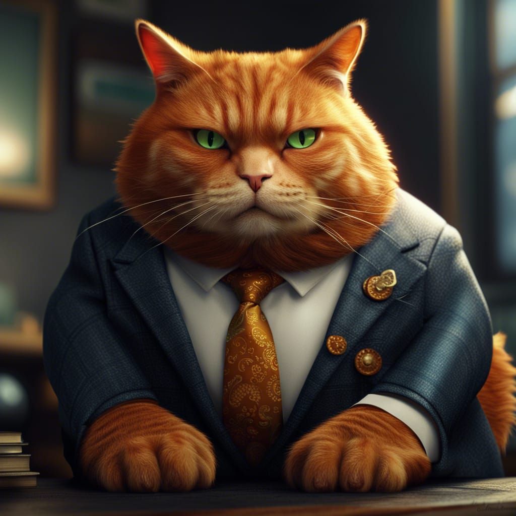 Fat Cat wearing a suit - AI Generated Artwork - NightCafe Creator