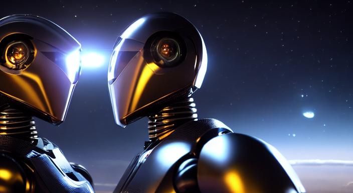 Bot love in space. - AI Generated Artwork - NightCafe Creator