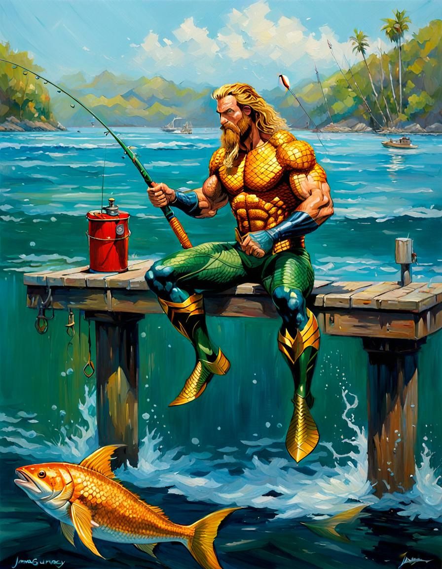 Aquaman Fishing - AI Generated Artwork - NightCafe Creator