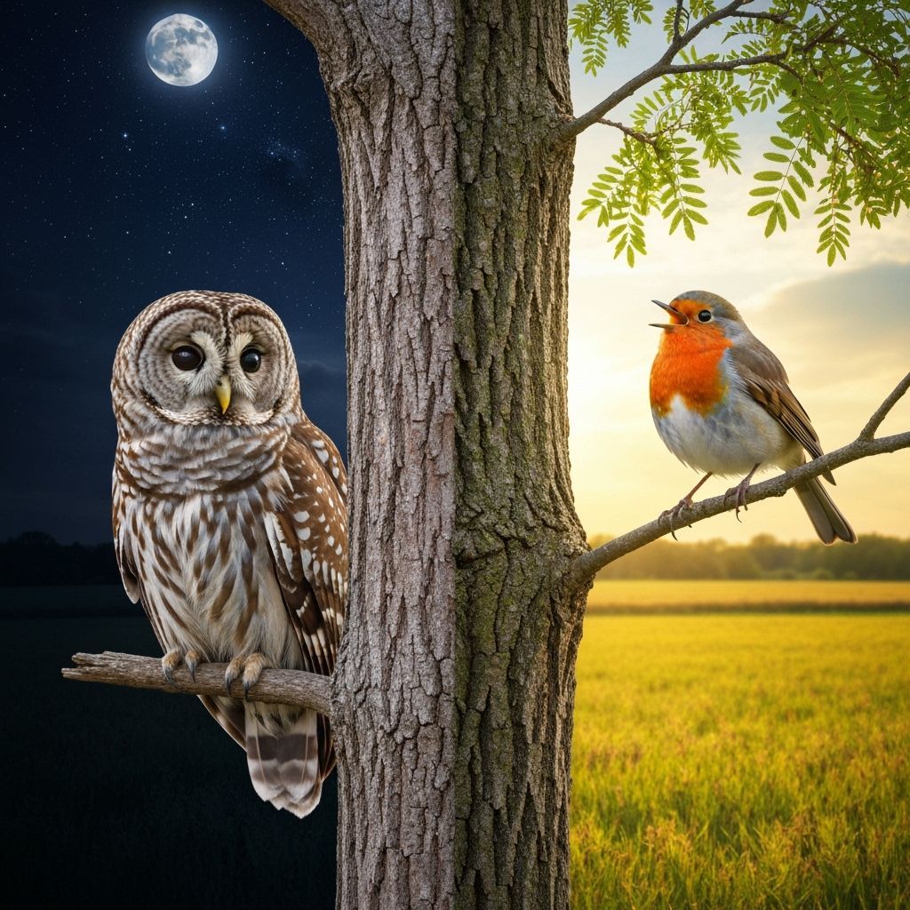 Night Owl and Early Bird  by @SpaceFairie