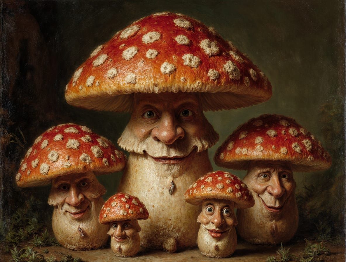 Mushroom Love In The Habsburg Grove - Family Portrait
