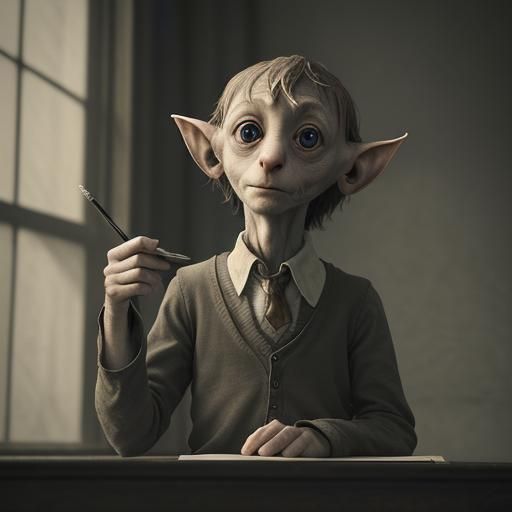 Dobby as Teacher: Hyperrealistic 64 Megapixel Image